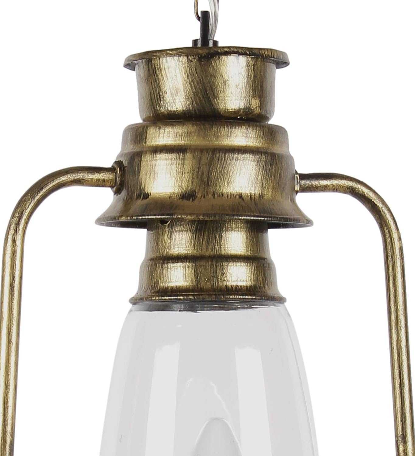 Golden Clear Glass Lantern Hanging (Clear)