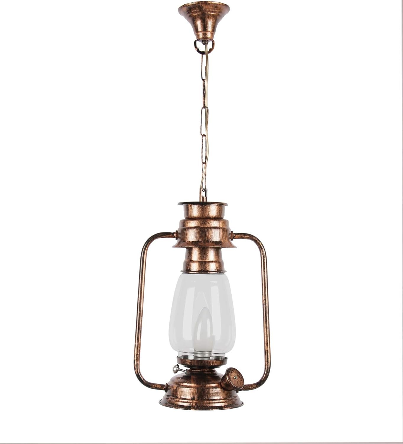 Copper Clear Glass Lantern Hanging (Clear)