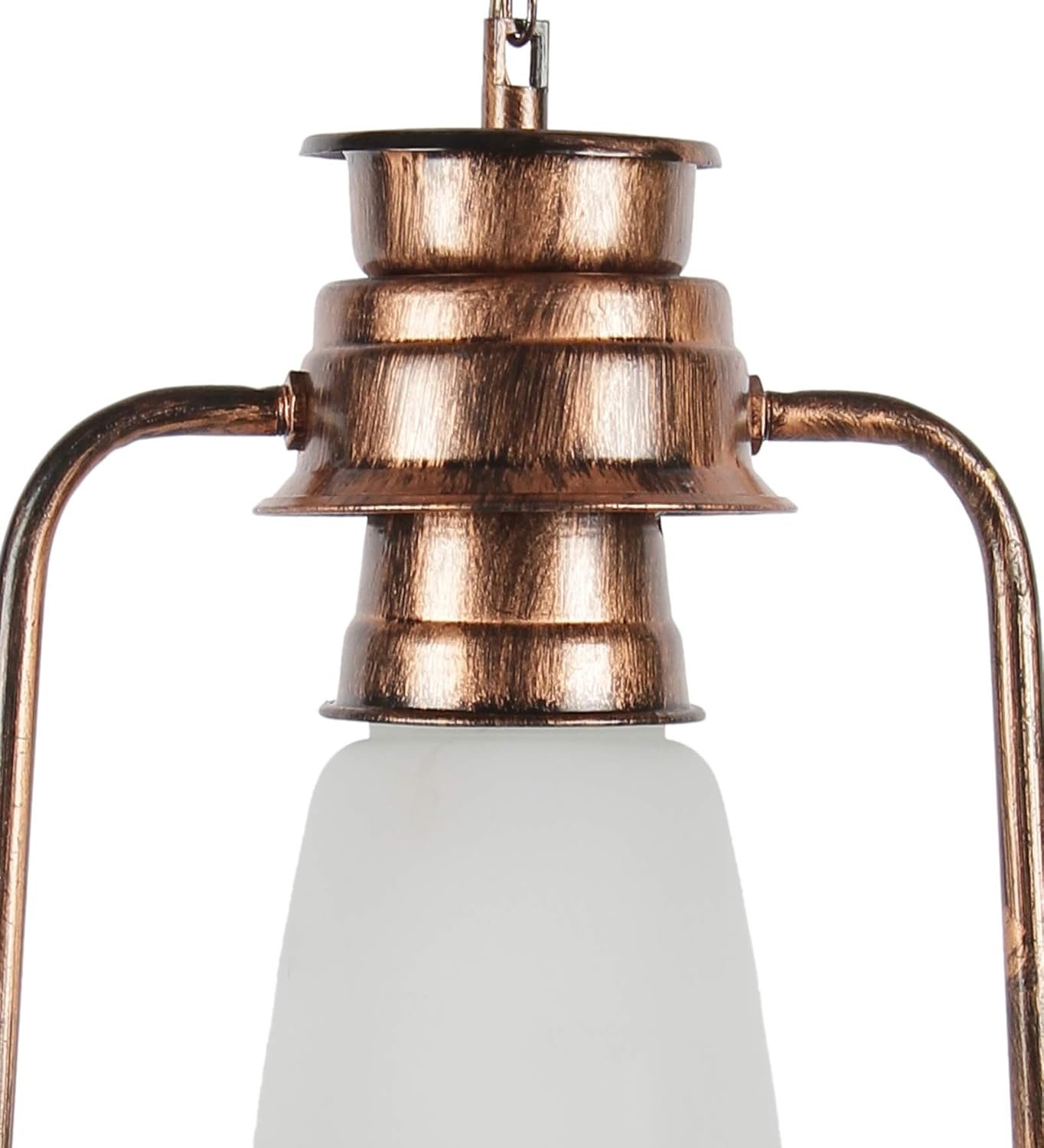Copper White Glass Lantern Hanging (White)