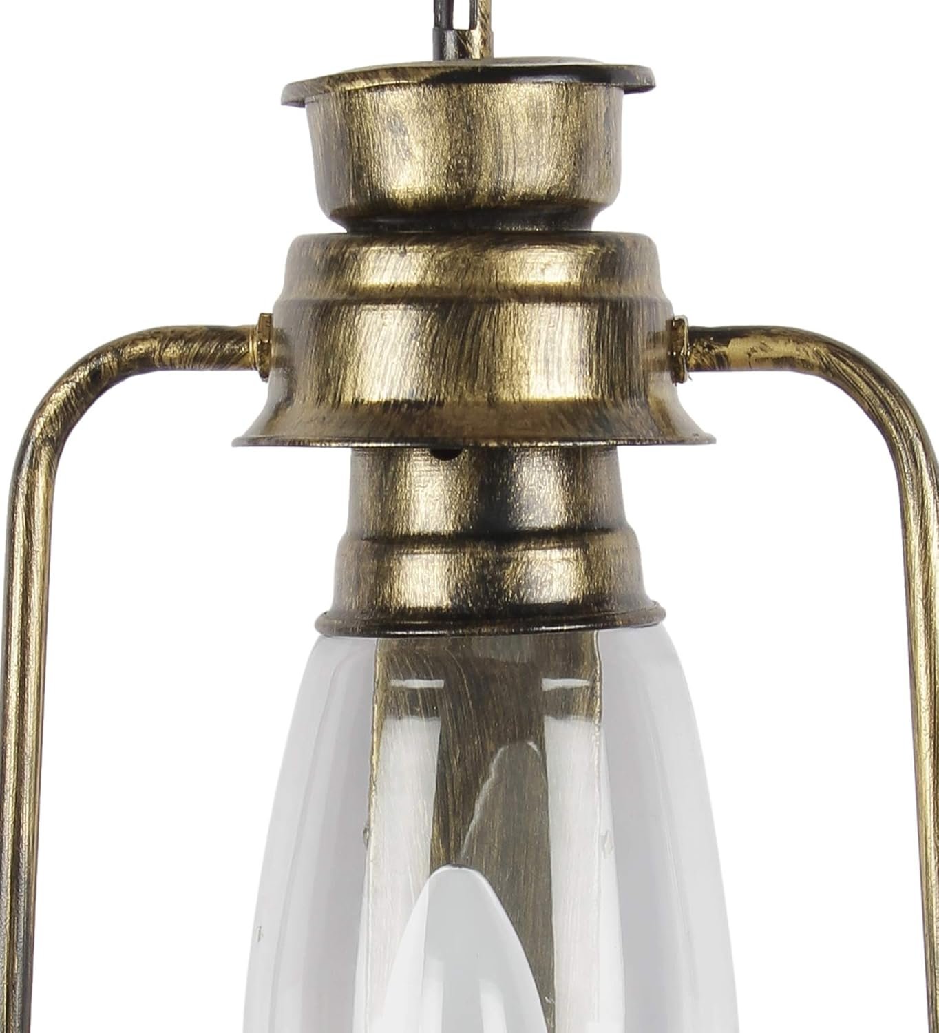 Glass Lantern Wall Mounted Lamp (Golden Clear)