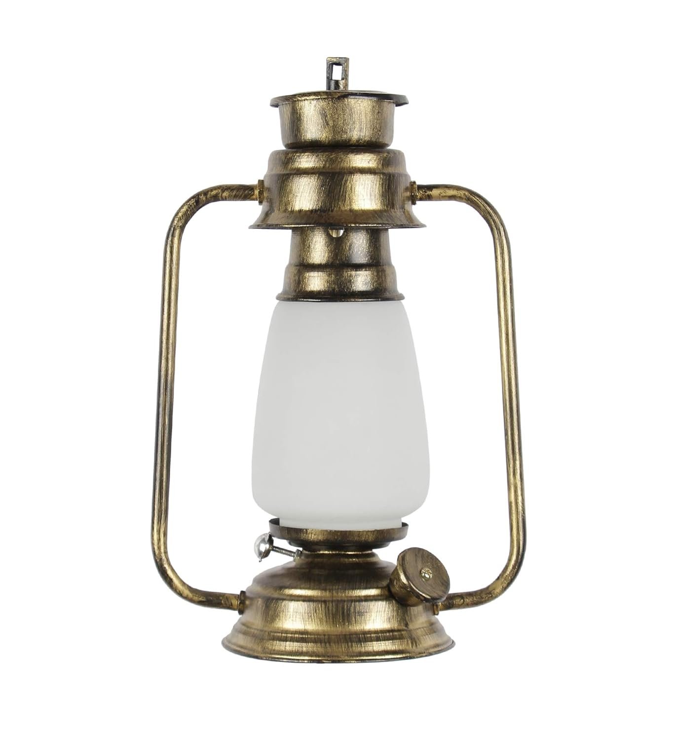 Golden Milky Glass Lantern Wall Mounted Lamp (White)