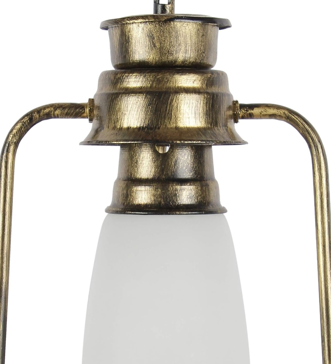 Golden Milky Glass Lantern Wall Mounted Lamp (White)