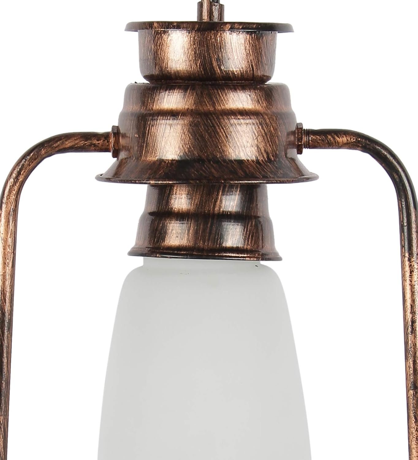 Copper Milky Glass Lantern Wall Mounted Lamp (White)