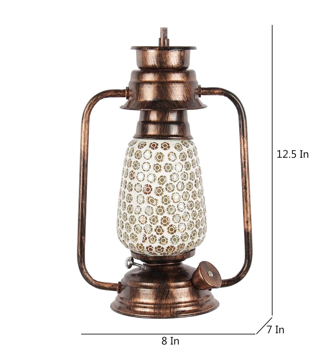 Copper Mosaic Glass Lantern Wall Mounted Lamp (Multicolor)