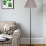 Grey Cotton Conical Shade with Iron Floor lamp with Wood Base for Decoration/Office/Home/Gifting/Study .-(14x14x58.7 Inches)