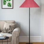 Pink Jute Coolie Shade Floor lamp with Black Wood Base for Decoration/Office/Home/Gifting/Study .(Multicolor, Cotton) 34
