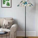 Multicolor Coolie Cotton Shade Floor lamp with Black Wood Base for Decoration/Office/Home/Gifting/Study .(13x13x55.7 inches)