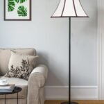 Multicoloured Cotton Shade Floor lamp with Black Wood Base for Decoration/Office/Home/Gifting/Study-(12x12x56.7 inches)