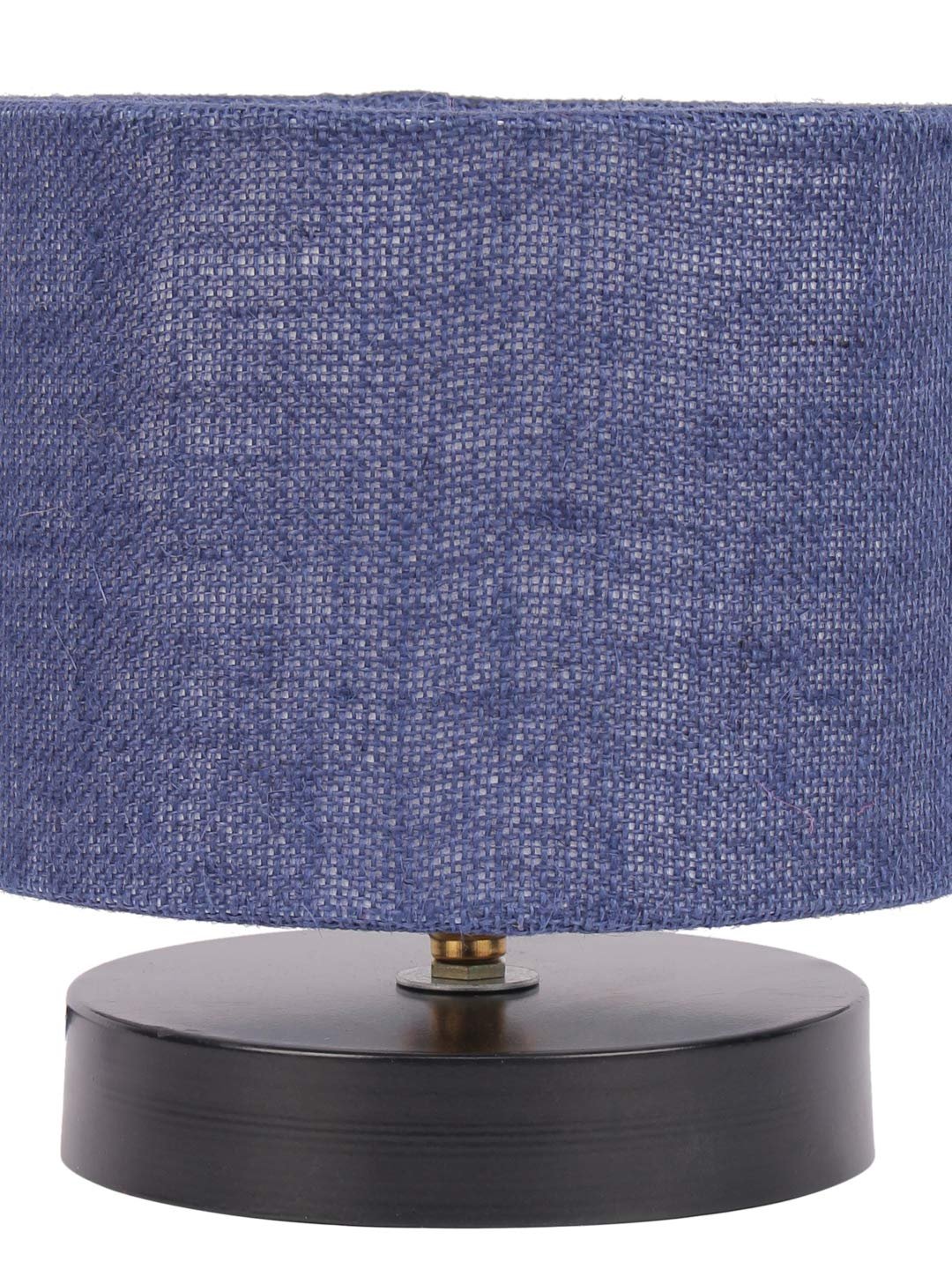 Blue Jute Shade Lamp with Black Wood Base for Decoration/Office/Home/Gifting/Study for Office/Home/Gifting -(7x7x7) Inches -