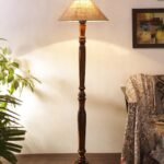 Beige Jute Wooden Floor Lamp -1