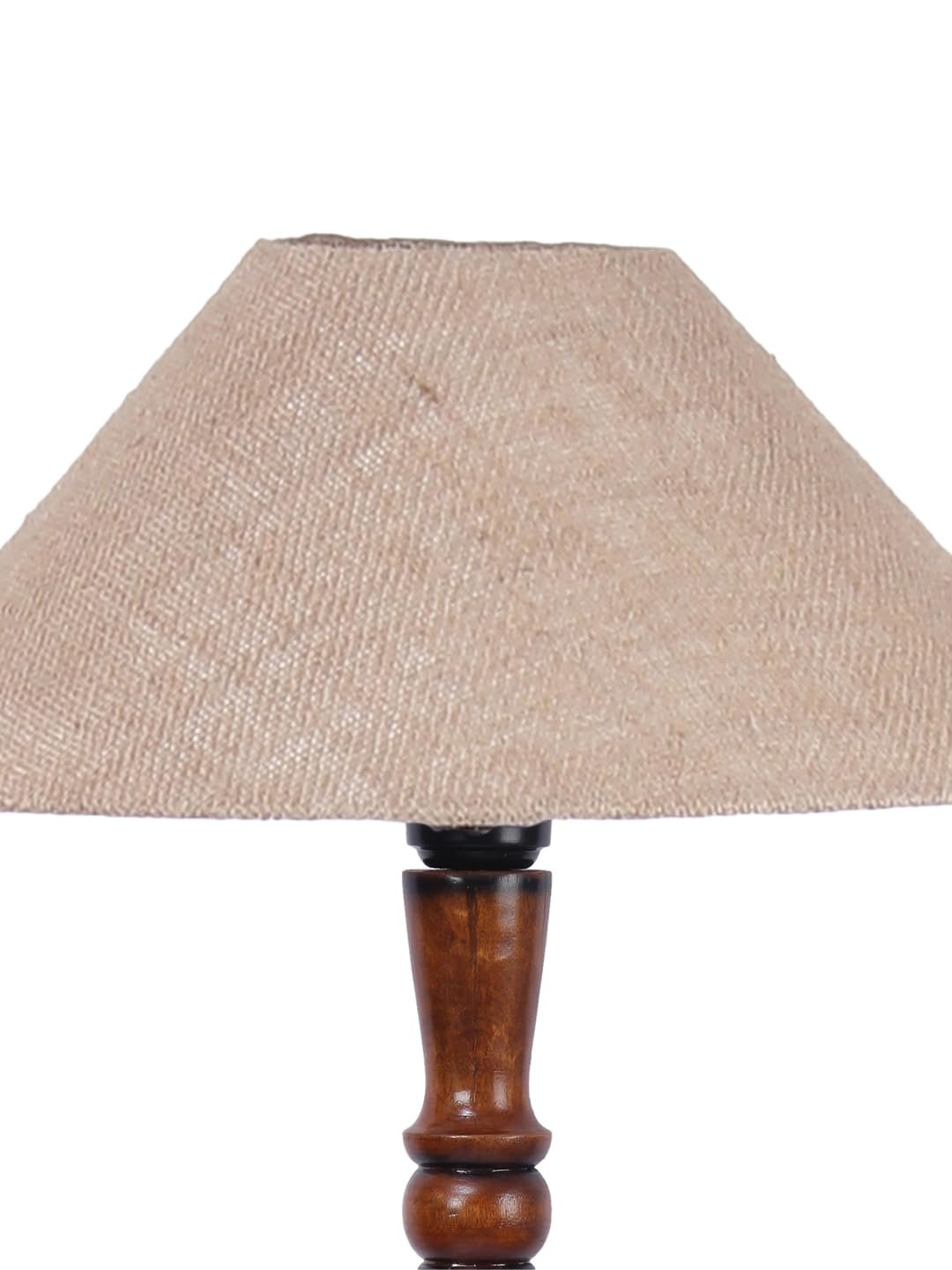 Beige Jute Wooden Floor Lamp -1