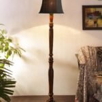 Black Cotton Wooden Floor Lamp -5