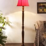 Red Cotton Wooden Floor Lamp -6