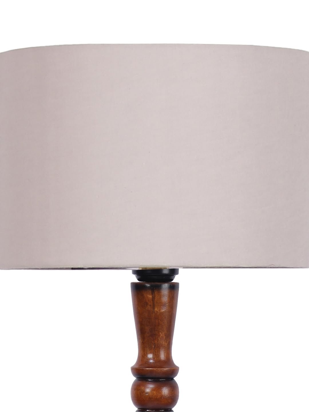 Grey Cotton Wooden Floor Lamp -9
