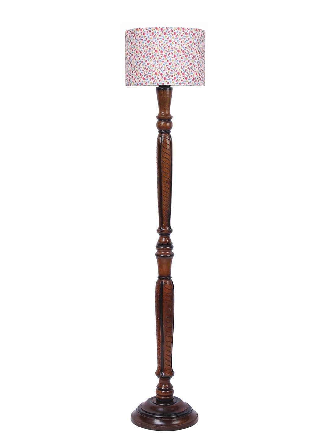 Multicolor Cotton Wooden Floor Lamp -15