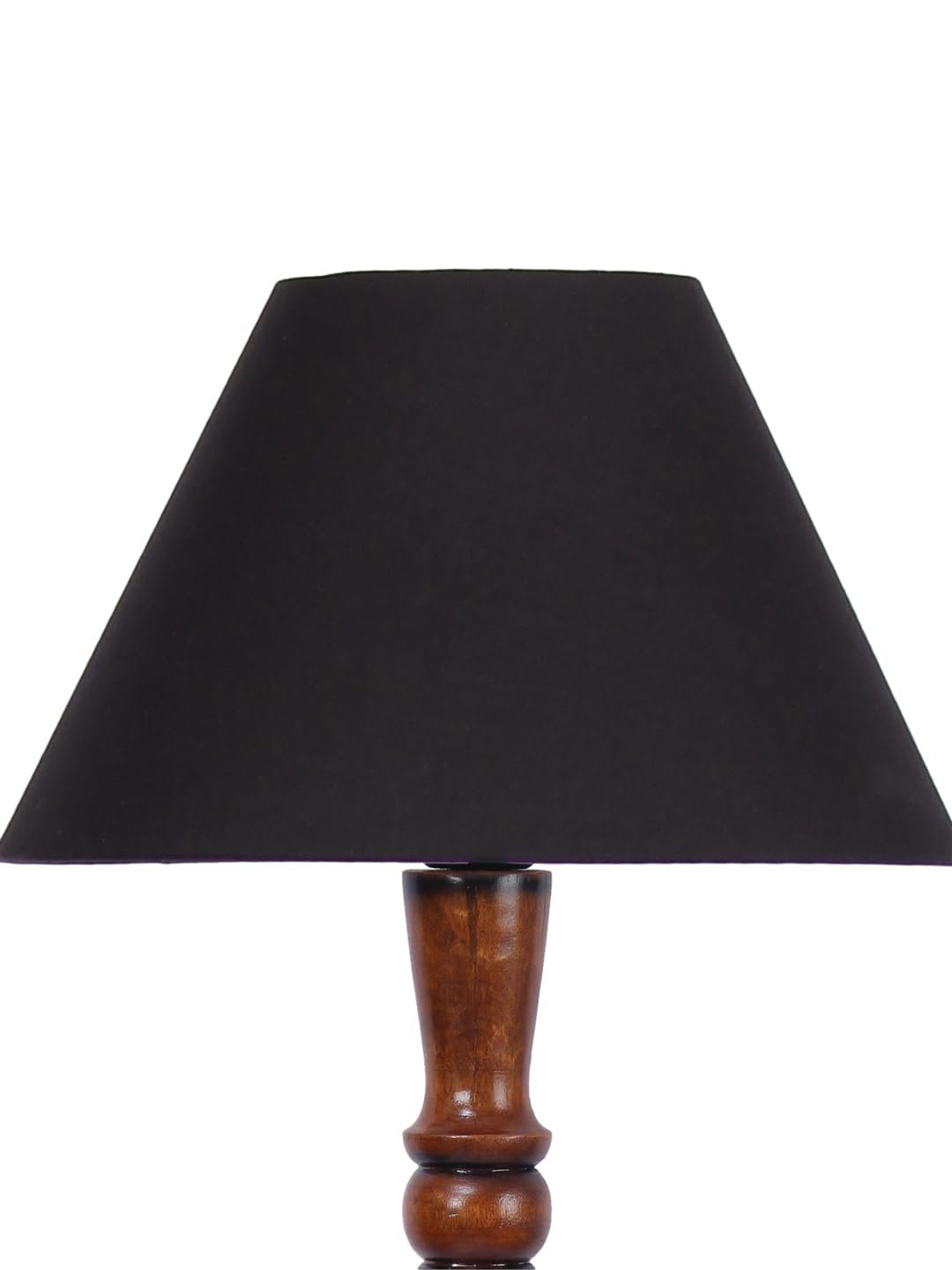 Black Cotton conical Wooden Floor lamp -17
