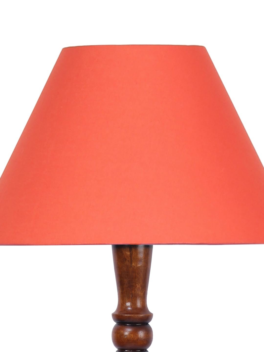 Orange Cotton conical Wooden Floor lamp -19