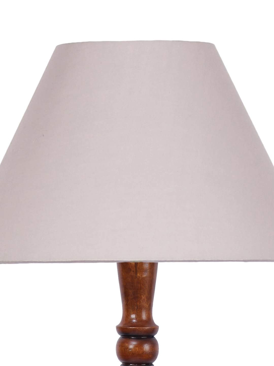 Grey Cotton conical Wooden Floor lamp -21