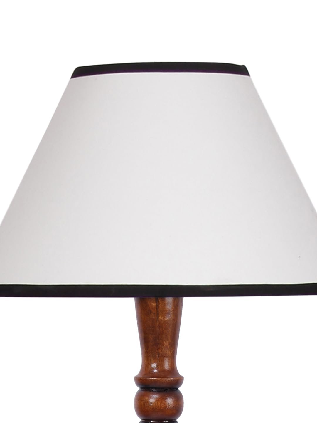 White & Black Cotton conical Wooden Floor lamp -22