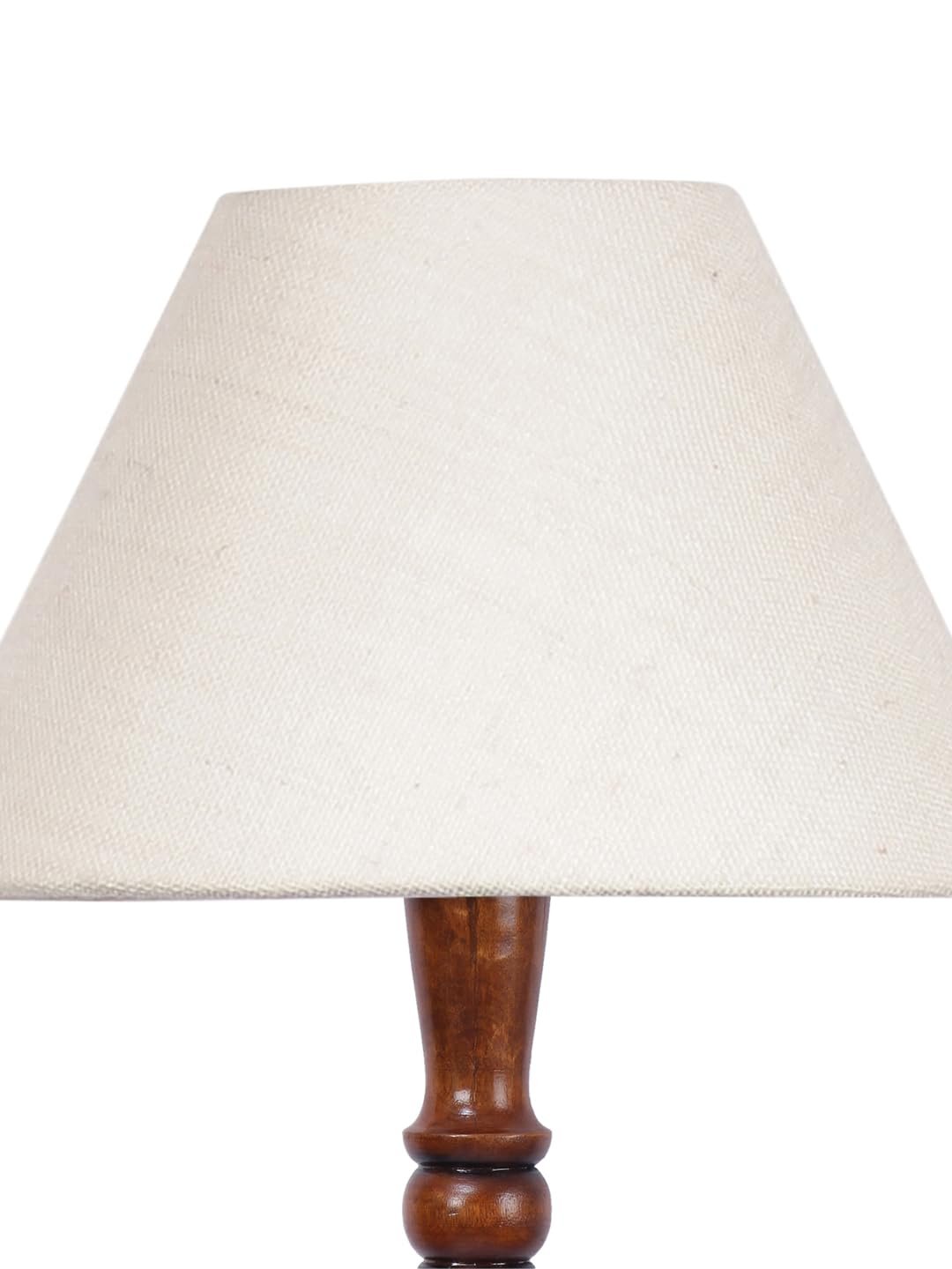 White Jute Conical Wooden Floor lamp -24