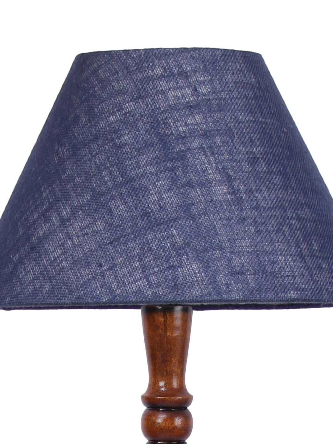 Blue Jute Conical Wooden Floor lamp -27