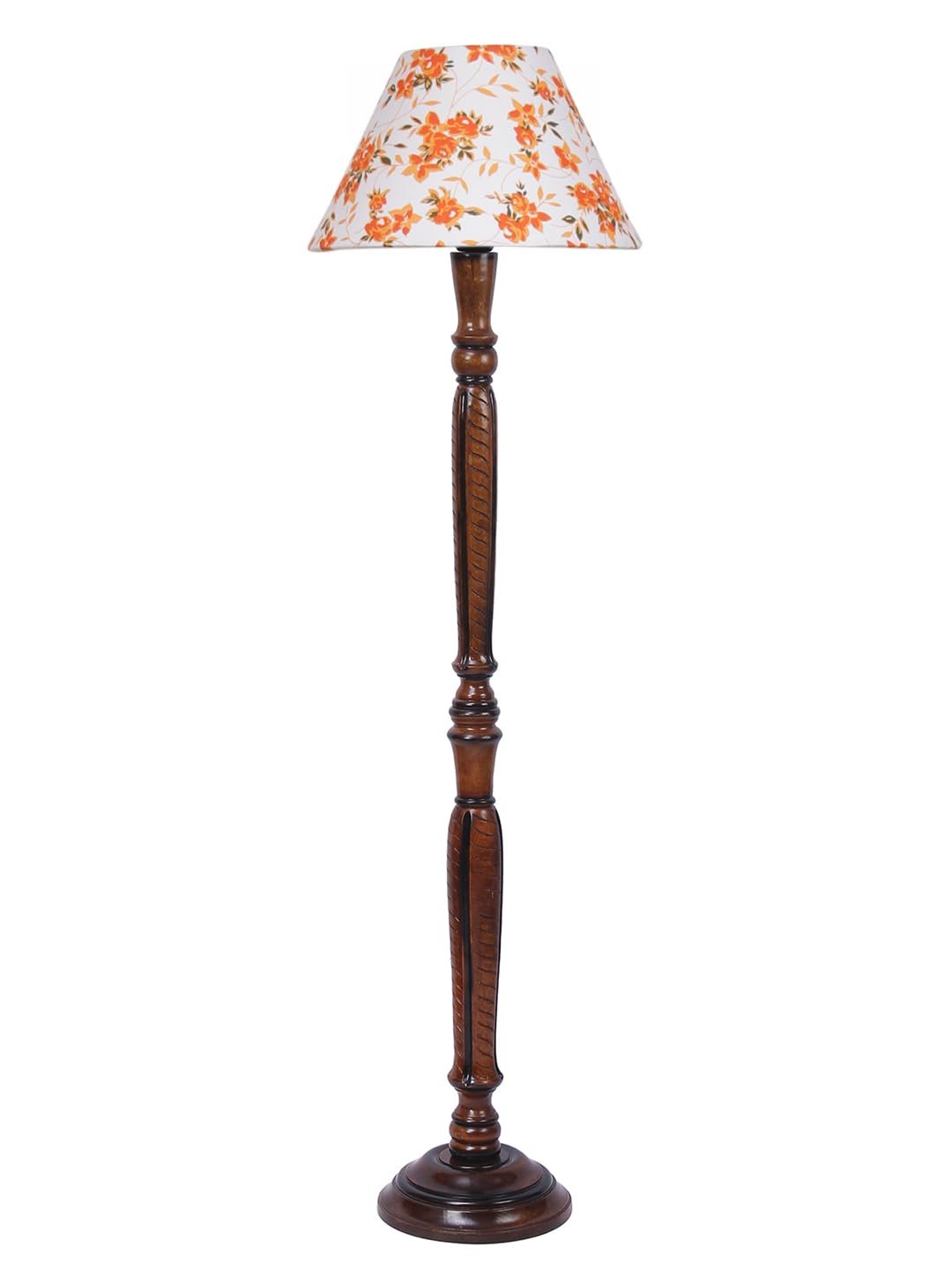 Multicolor Cotton Conical Wooden Floor lamp -29