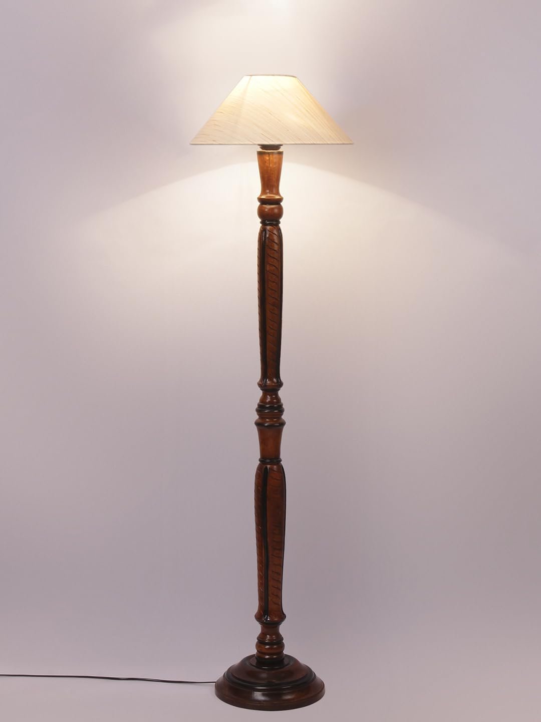 Off-White Coolie Cotton Wooden Floor lamp -33