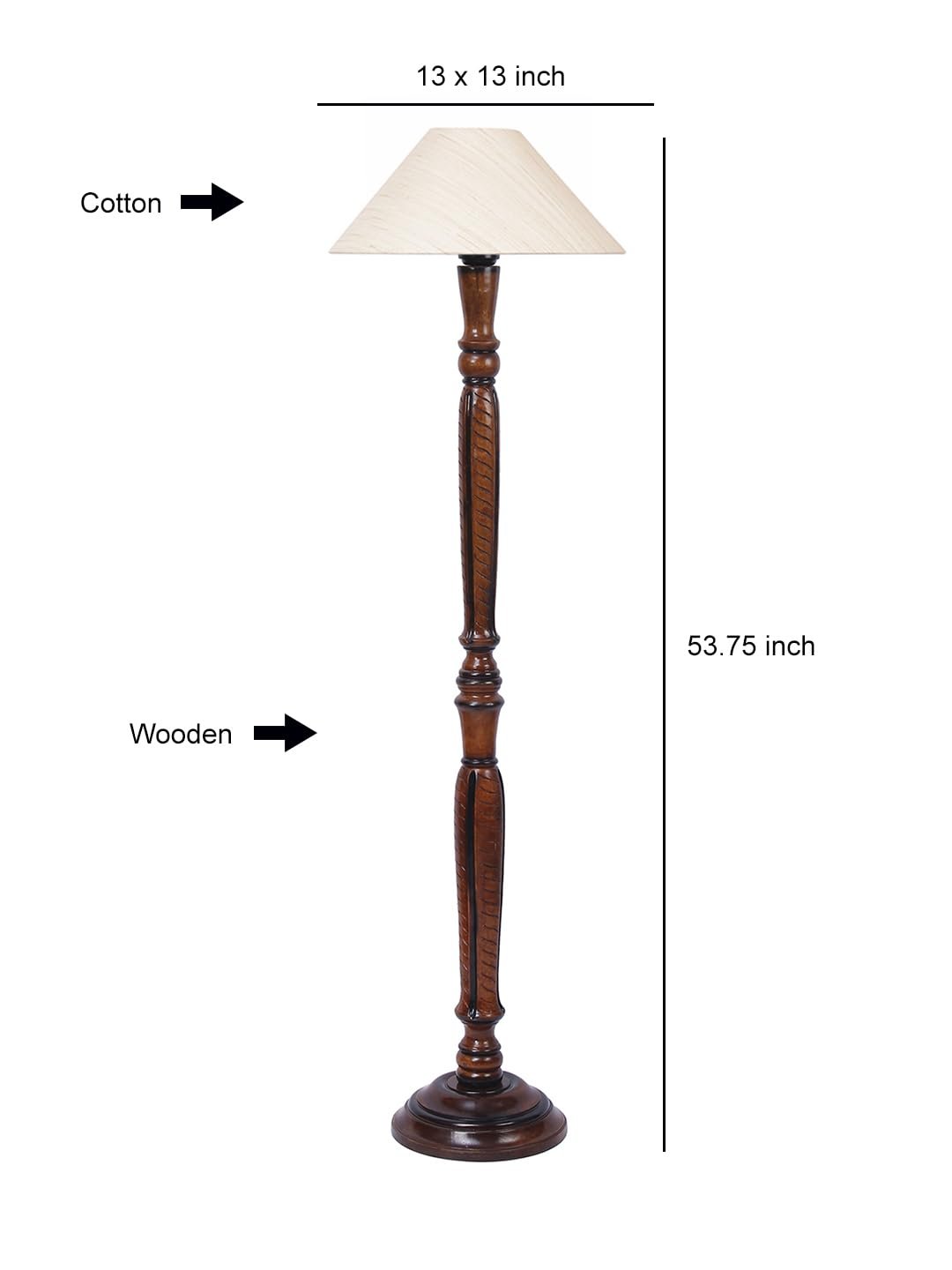 Off-White Coolie Cotton Wooden Floor lamp -33