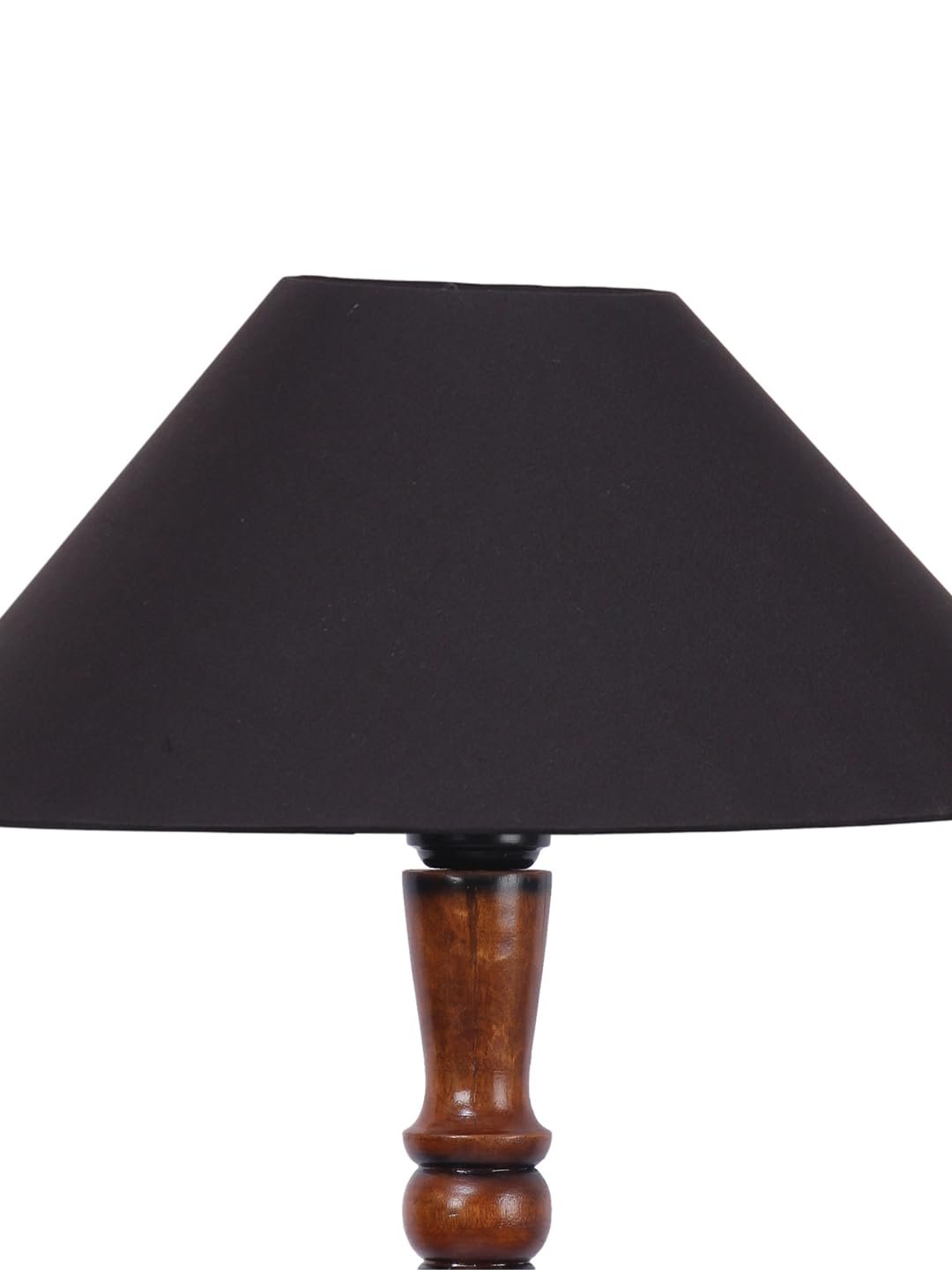 Black Coolie Cotton Wooden Floor lamp -34