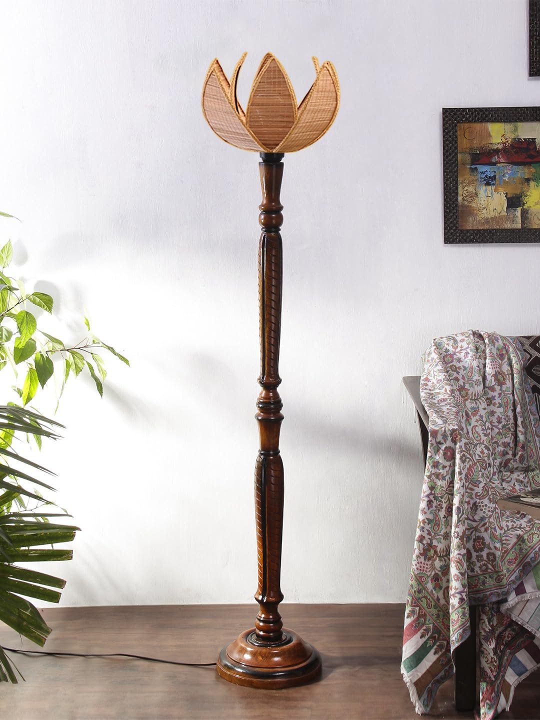 Bamboo Rose Wooden Floor lamp -38