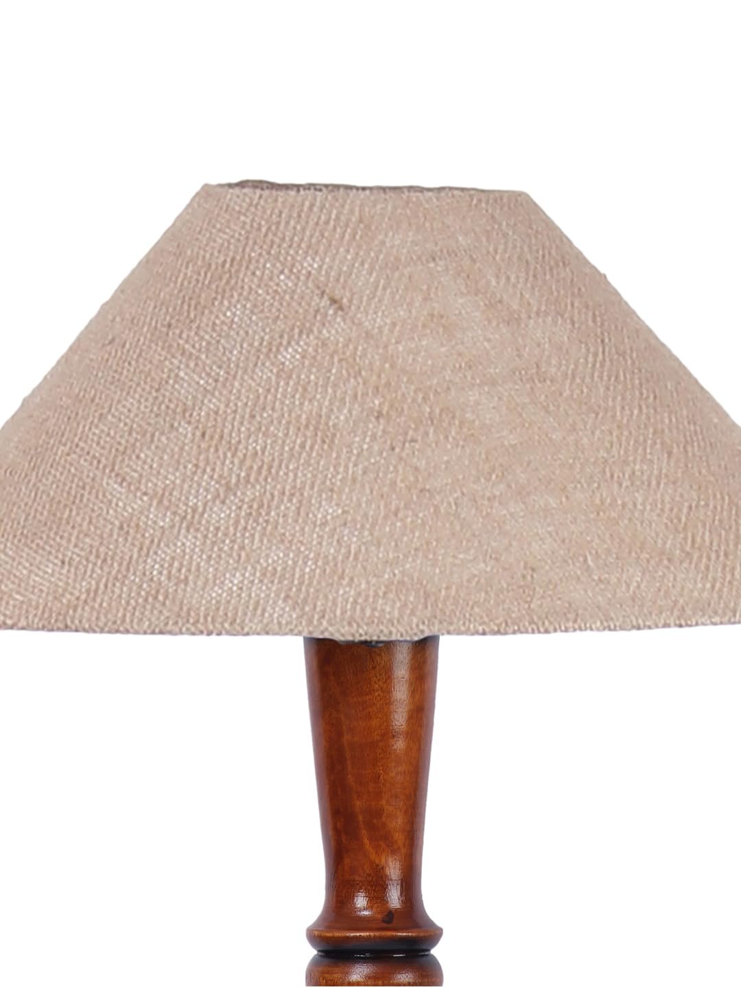 Beige Jute Wooden Floor Lamp -39