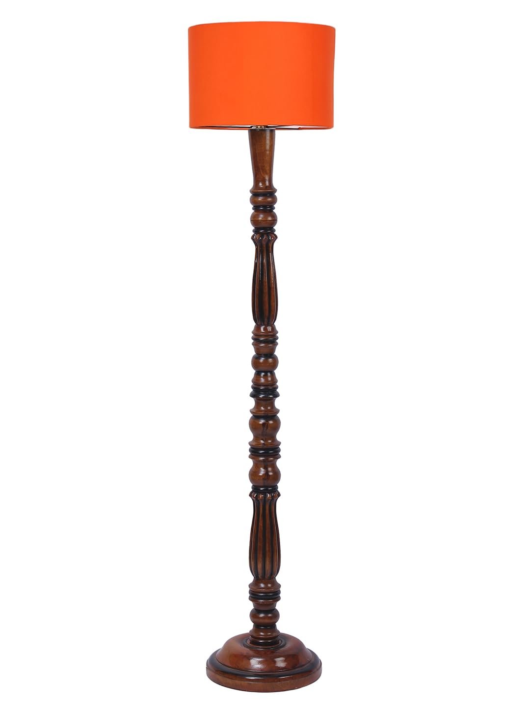 Orange Cotton Wooden Floor lamp -41
