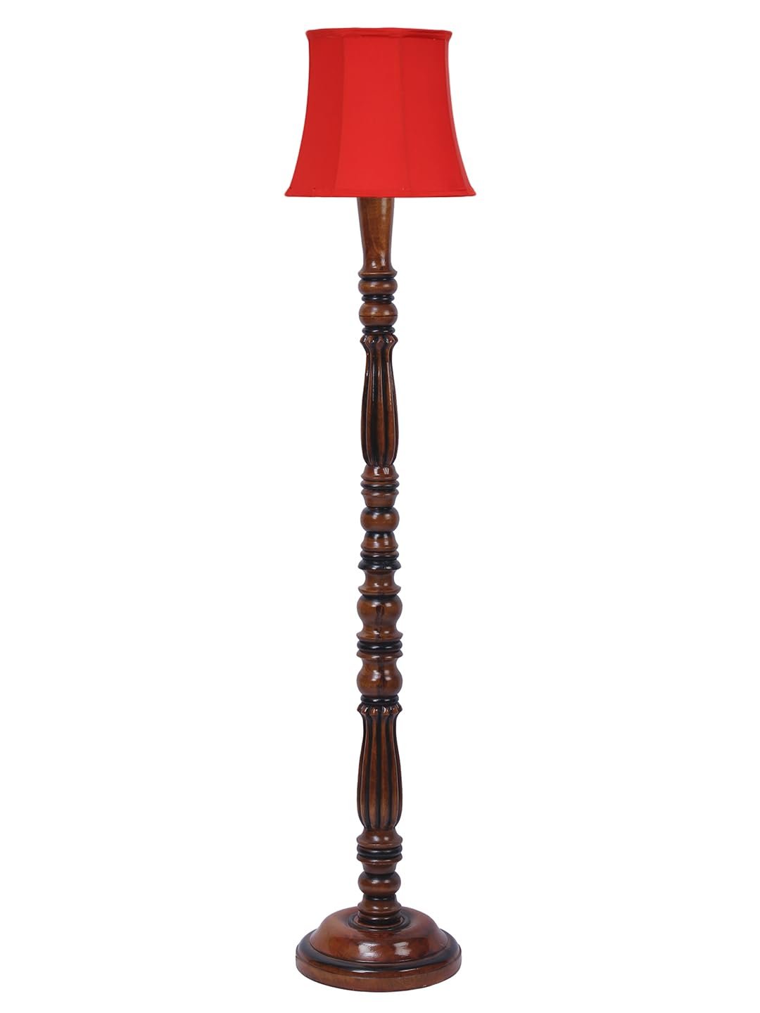 Red Cotton Wooden Floor Lamp -44