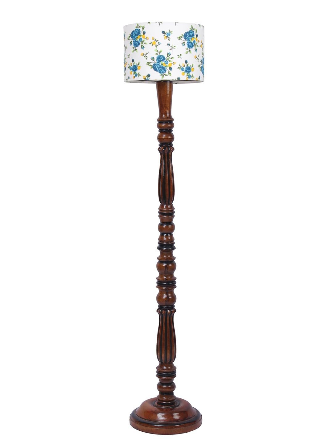 Multicolor Cotton Wooden Floor Lamp -51