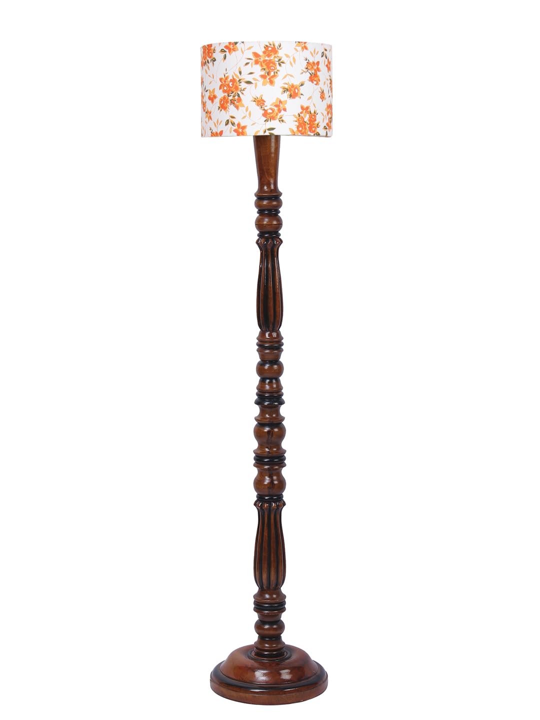 Multicolor Cotton Wooden Floor Lamp -52