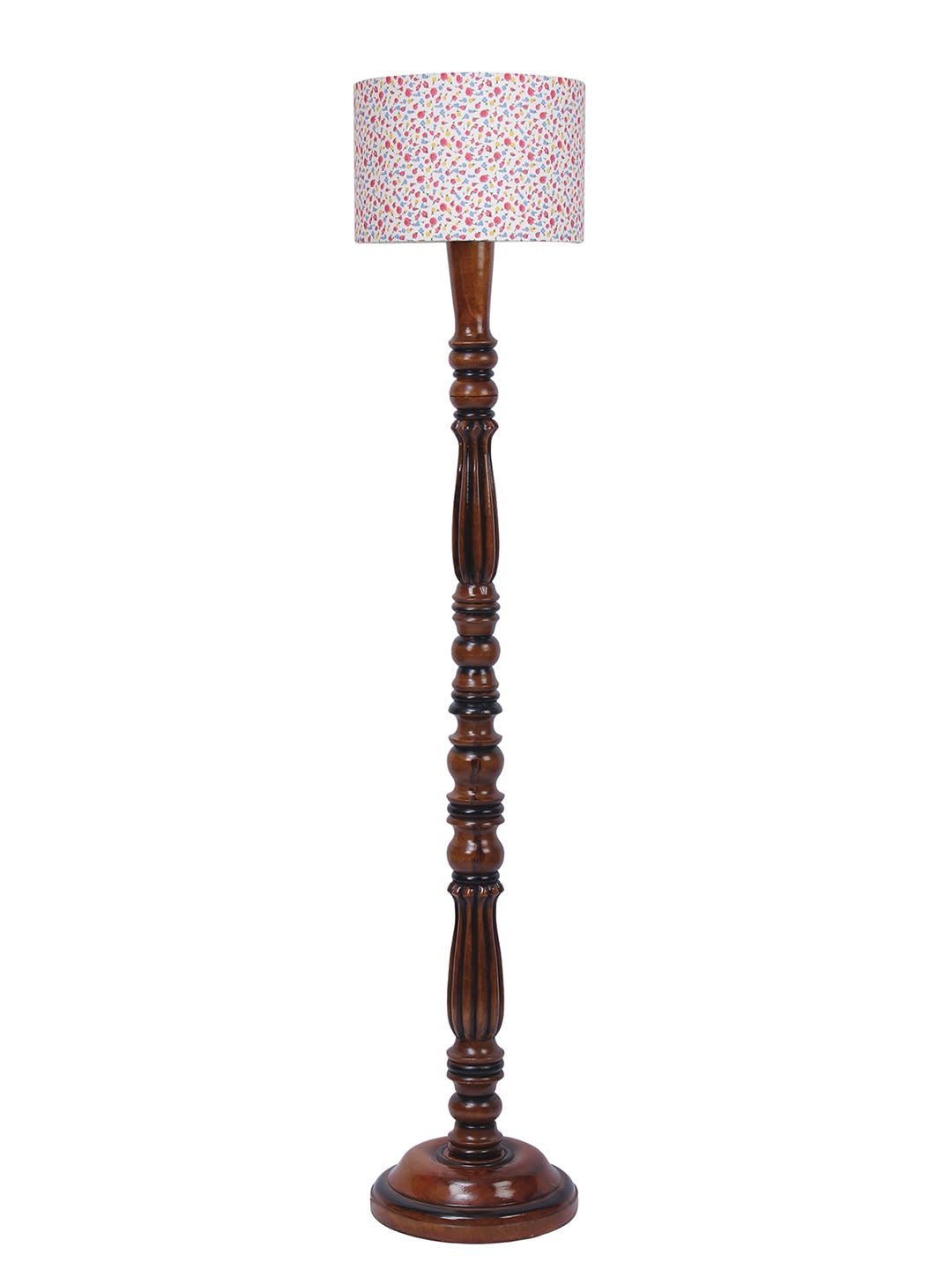 Multicolor Cotton Wooden Floor Lamp -53