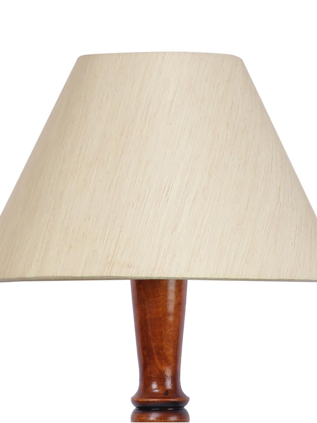 Off-White Cotton conical Wooden Floor lamp -54