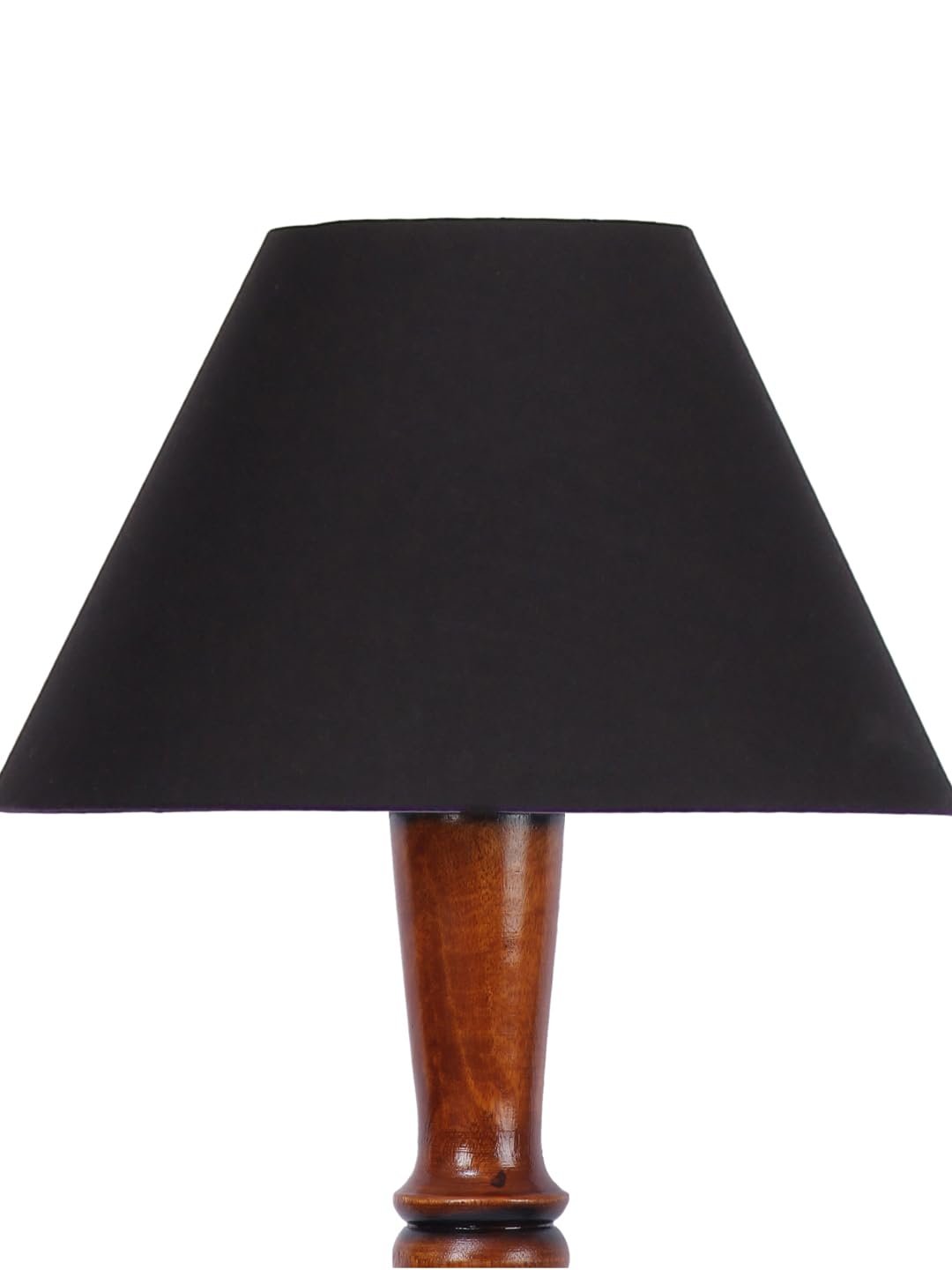 Black Cotton conical Wooden Floor lamp -55