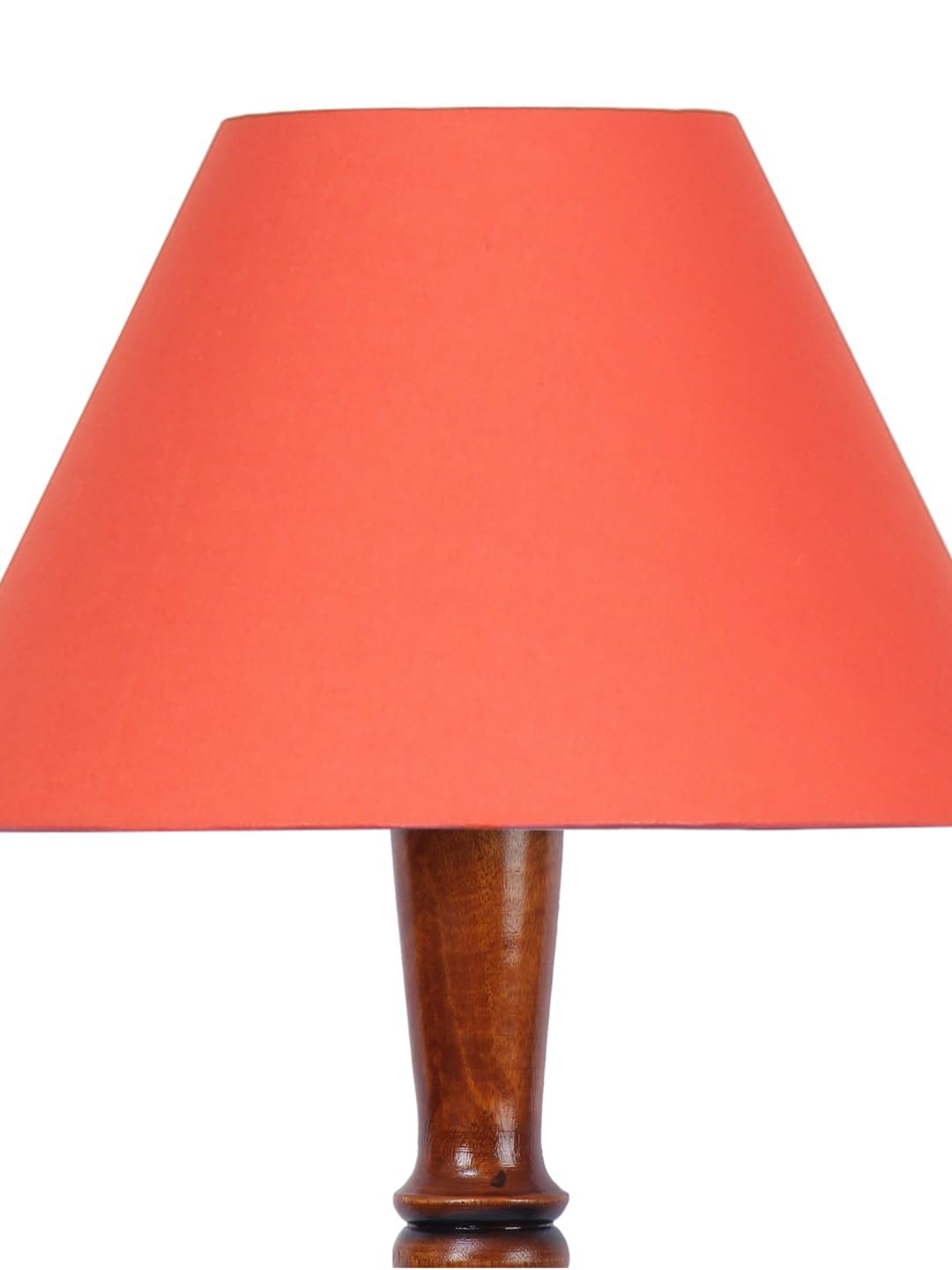 Orange Cotton conical Wooden Floor lamp -57
