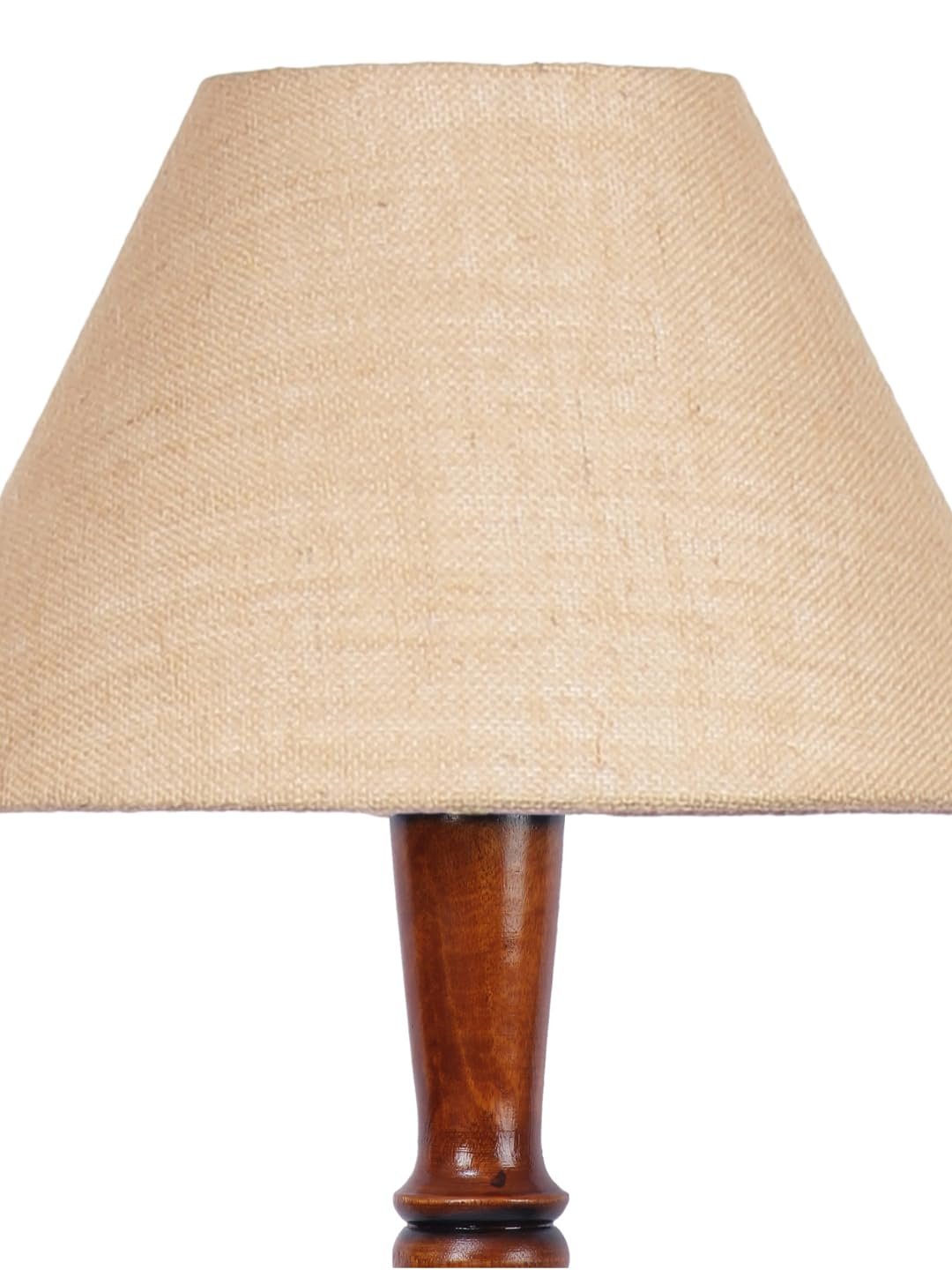 Beige Jute Conical Wooden Floor lamp -61