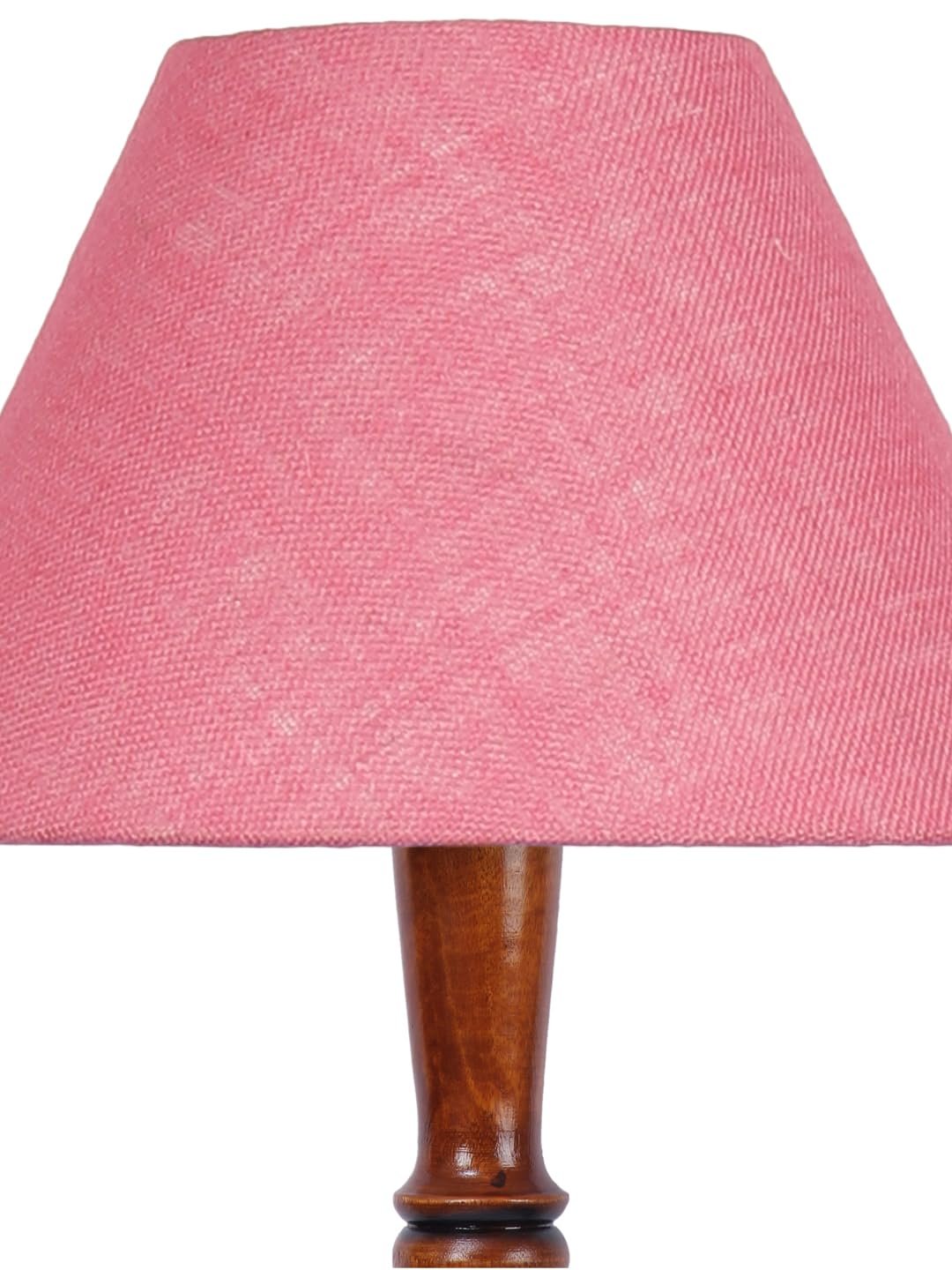 Pink Jute Conical Wooden Floor lamp -63