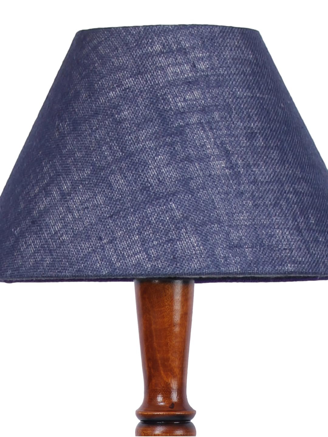 Blue Jute Conical Wooden Floor lamp -65