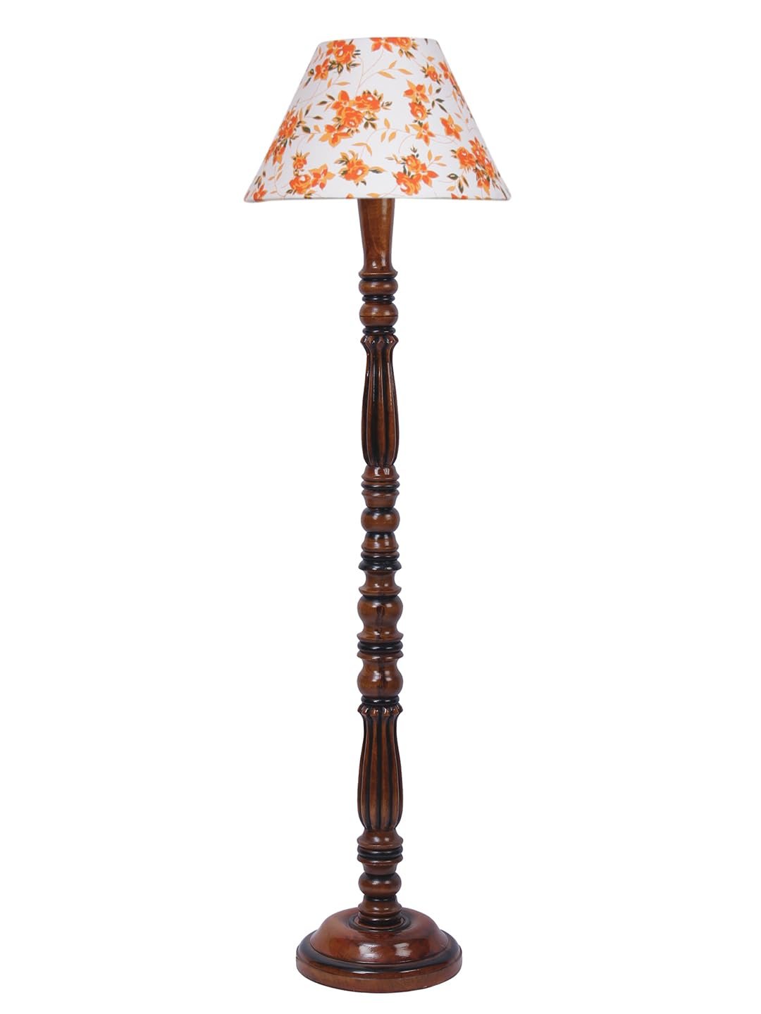 Multicolor Cotton Conical Wooden Floor lamp -67