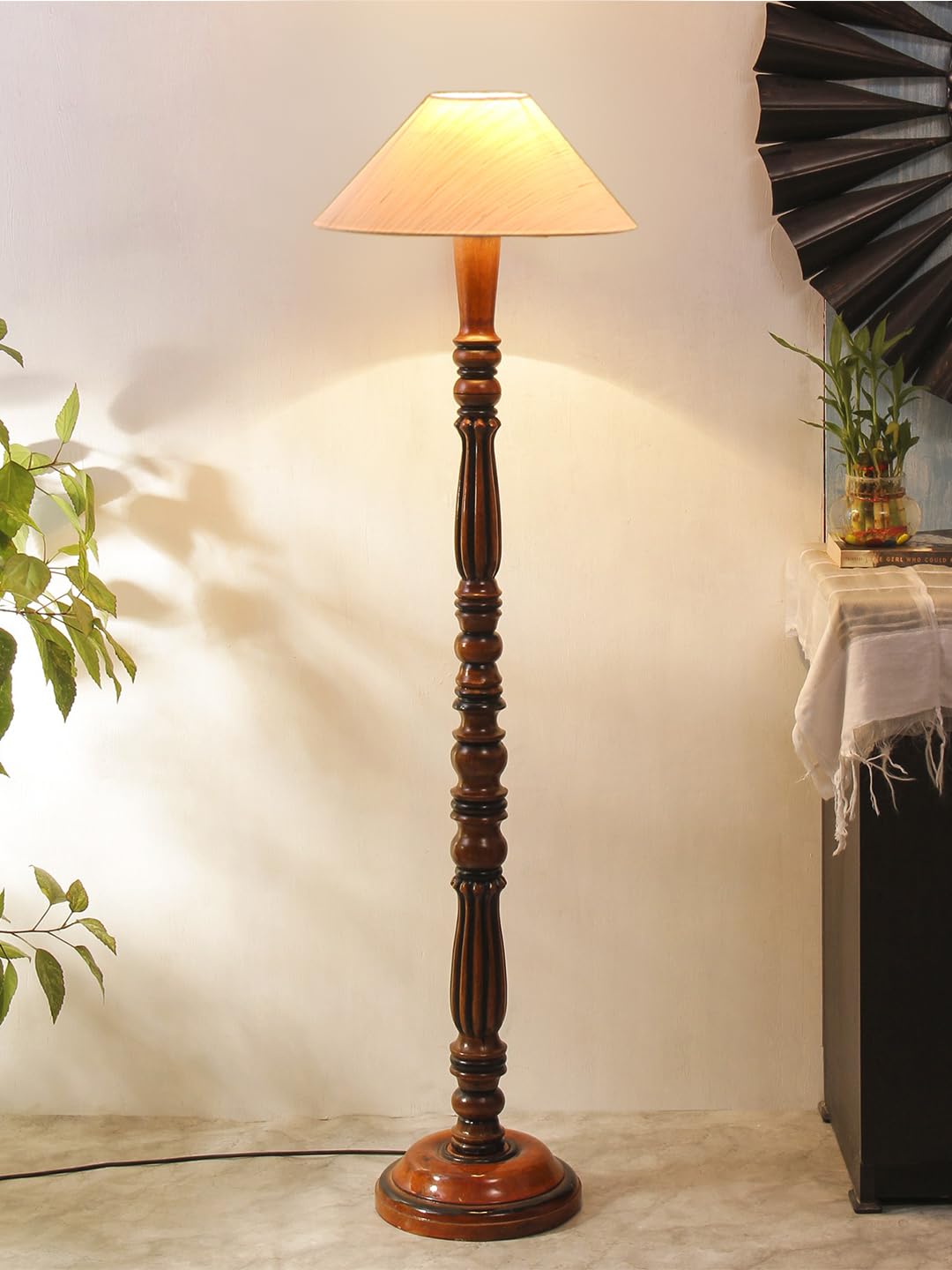 Off-White Coolie Cotton Wooden Floor lamp -71