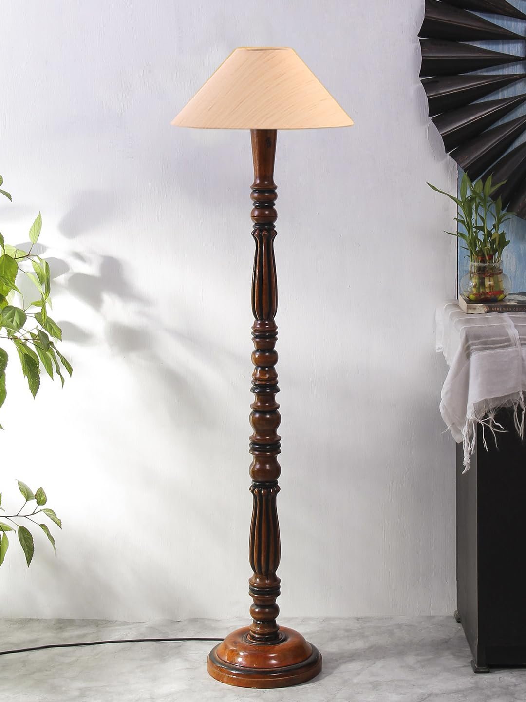 Off-White Coolie Cotton Wooden Floor lamp -71
