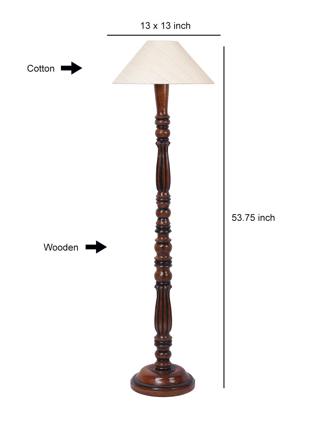 Off-White Coolie Cotton Wooden Floor lamp -71