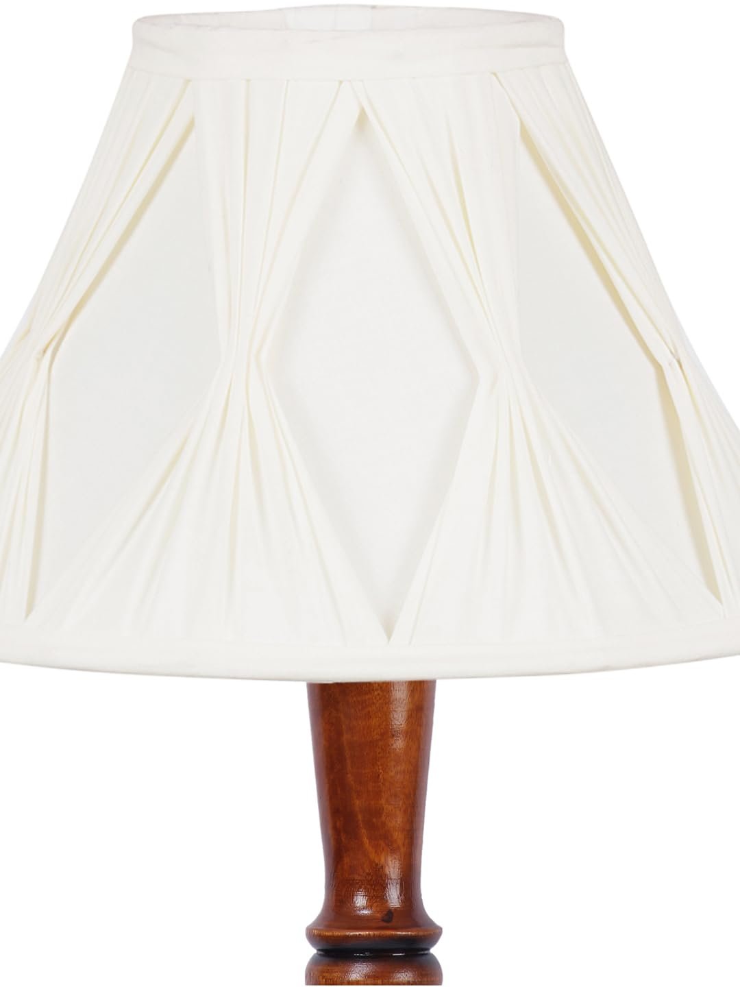 Curtain Pleated Off-White Cotton Wooden Floor Lamp -74