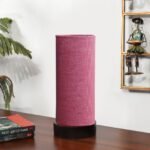 Pink Jute Table lamp Office/Home/Gifting with Wood Black Base (5x5x11) Inches -Pink