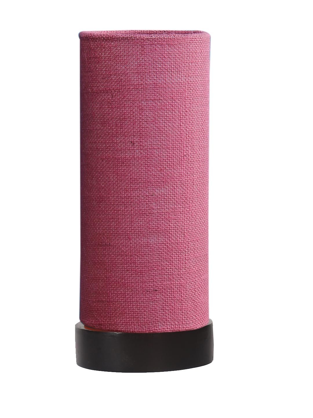Pink Jute Table lamp Office/Home/Gifting with Wood Black Base (5x5x11) Inches -Pink