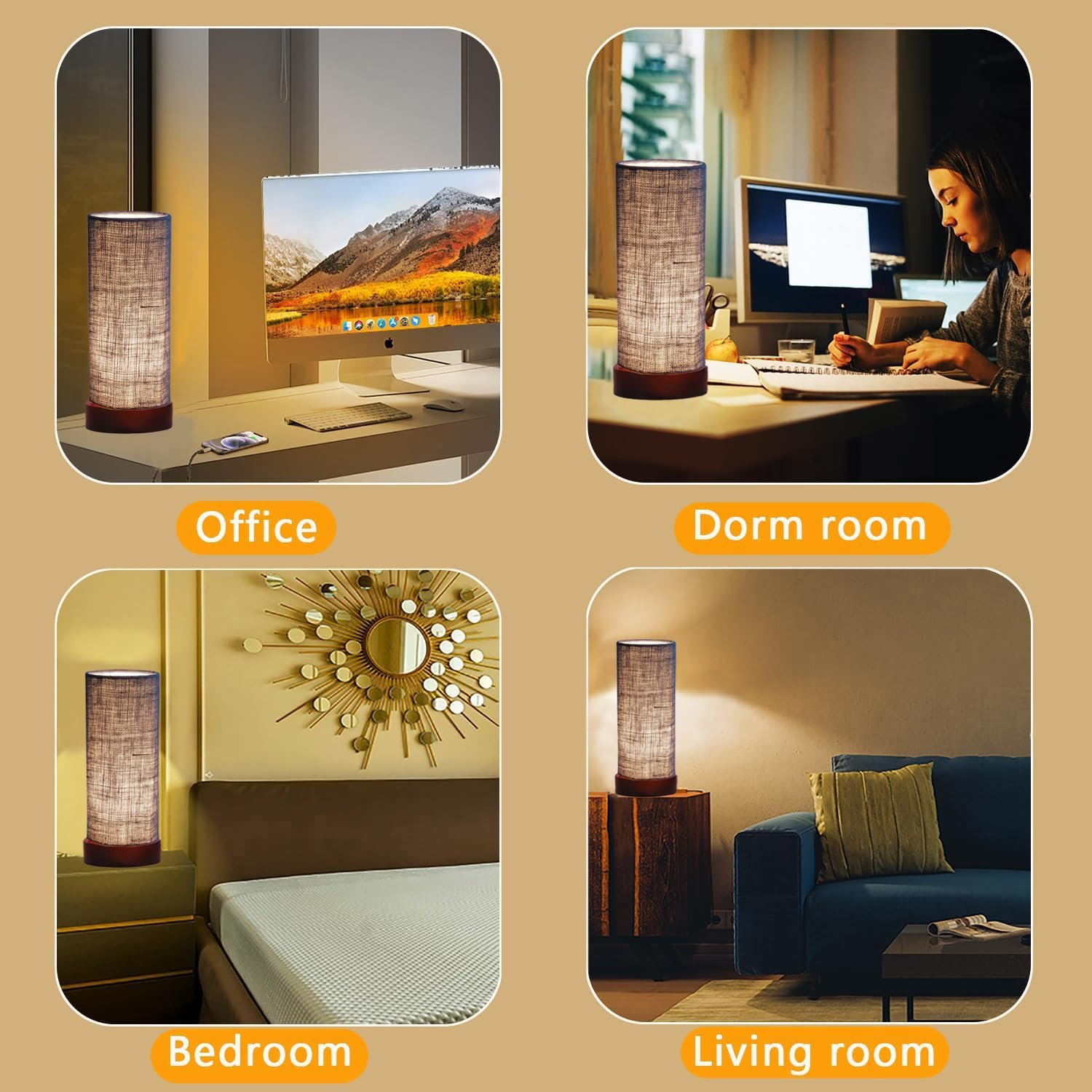 Blue Jute Table lamp Office/Home/Gifting with Wood Black Base (5x5x11) Inches -Blue